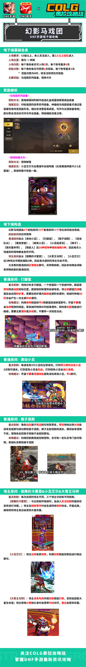 地下城与勇士:幻影马戏团攻略大全,轻松通关技巧分享